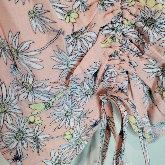 Sophie Rue Women's Crop Blouse Top Size XL Multicolor Viscose Short Sleeves Tie - Picture 5 of 10